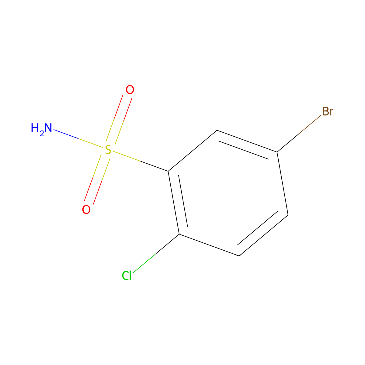 5-Bromo-2-chlorobenzenesulfonamide molecular structure, CAS 1208077-22-8