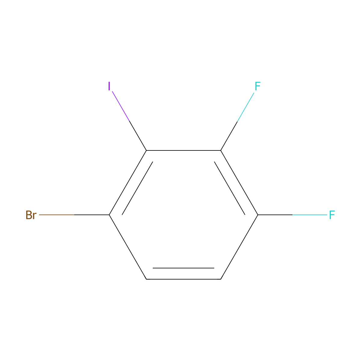 1-Bromo-3,4-difluoro-2-iodobenzene molecular structure, CAS 1208077-27-3