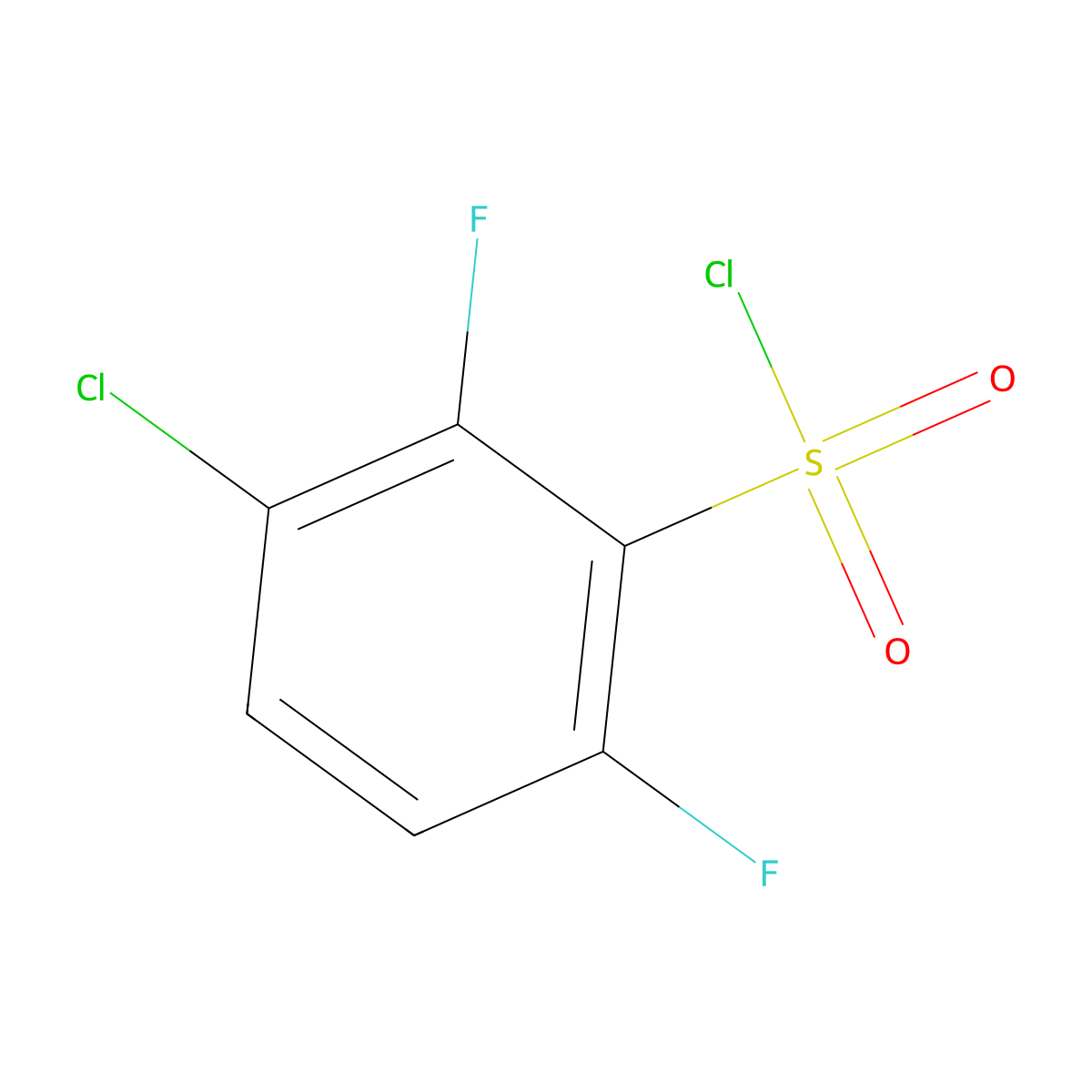 3-Chloro-2,6-difluorobenzenesulfonyl chloride molecular structure, CAS 1208077-31-9