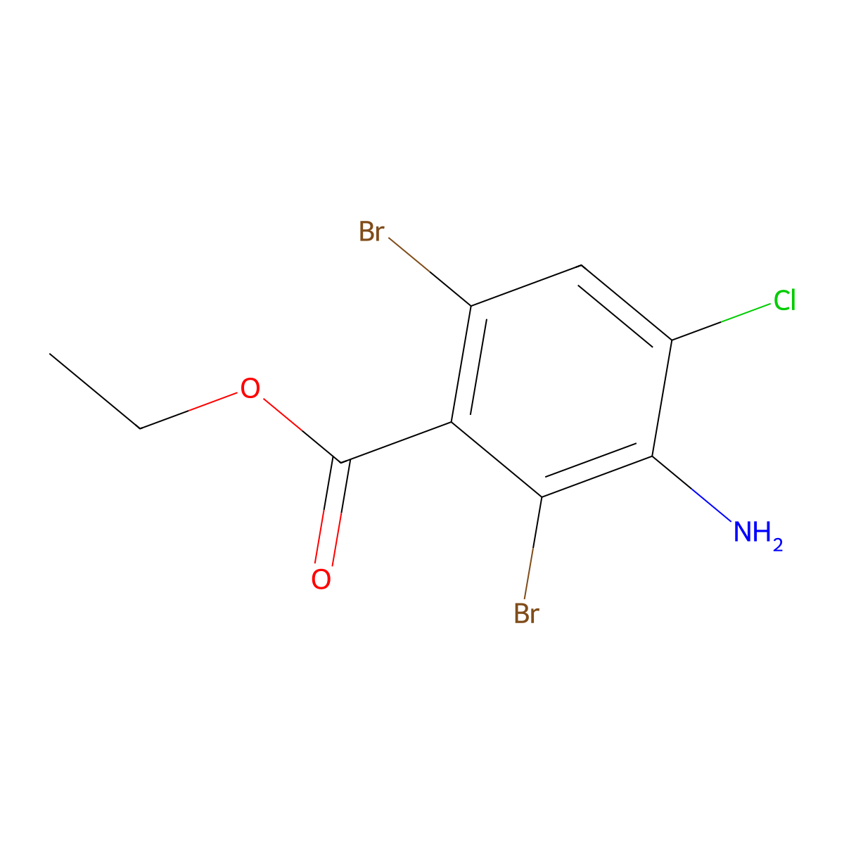 Ethyl 3-Amino-2,6-dibromo-4-chlorobenzoate molecular structure, CAS 1208077-33-1