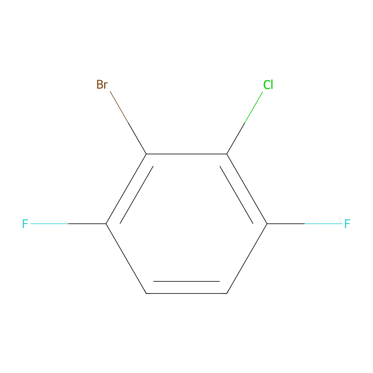 2-Bromo-3-chloro-1,4-difluorobenzene molecular structure, CAS 1208077-34-2