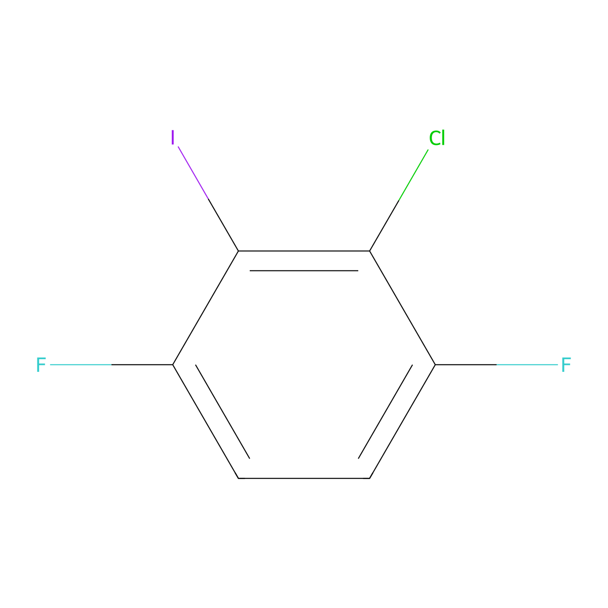 2-Chloro-1,4-difluoro-3-iodobenzene molecular structure, CAS 1208077-36-4