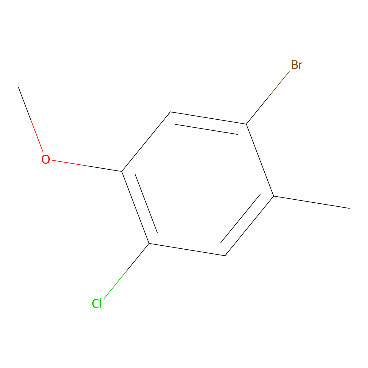 1-Bromo-4-chloro-5-methoxy-2-methylbenzene molecular structure, CAS 1208077-43-3