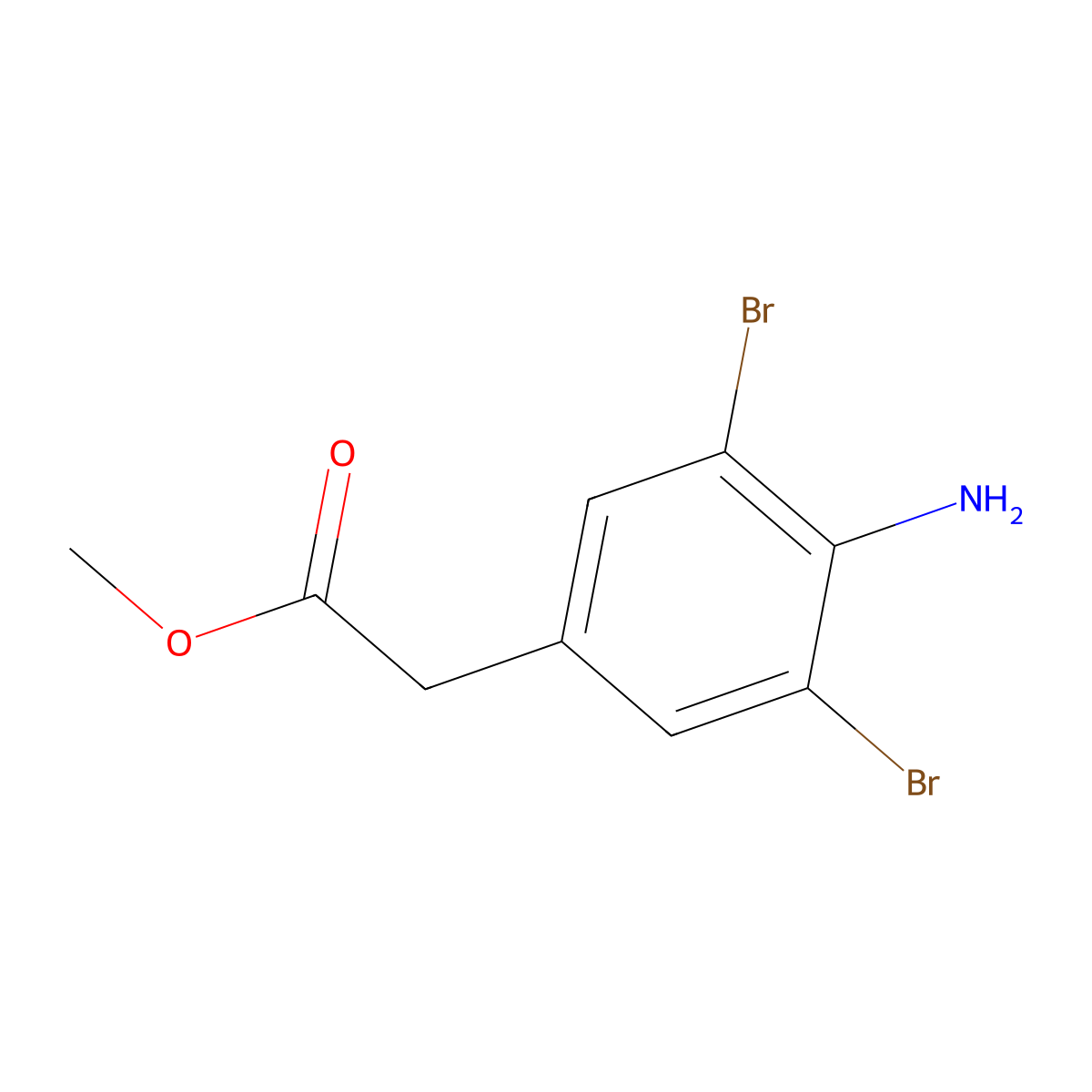 Methyl 2-(4-amino-3,5-dibromophenyl)acetate molecular structure, CAS 1208077-52-4