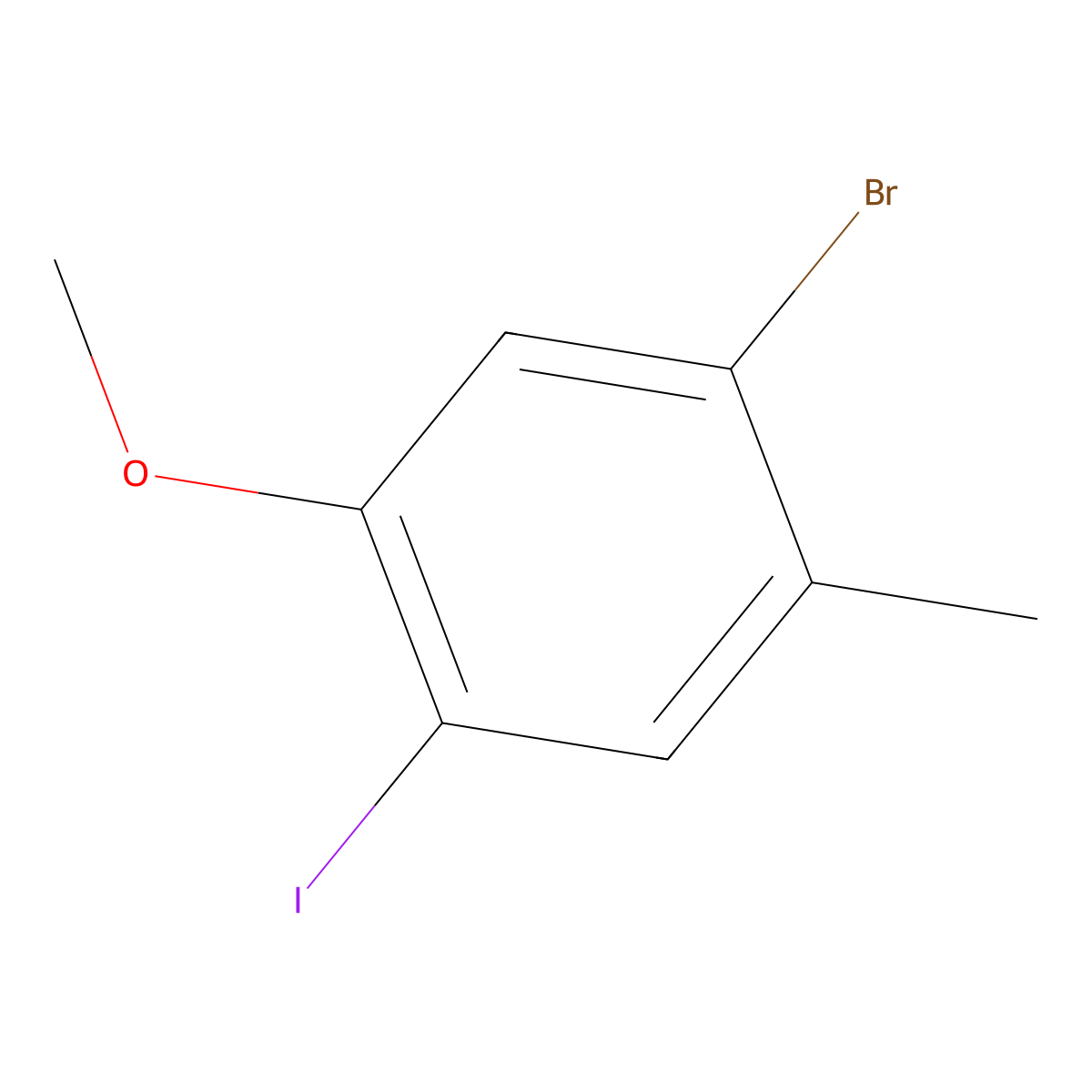 1-Bromo-4-iodo-5-methoxy-2-methylbenzene molecular structure, CAS 1208077-54-6