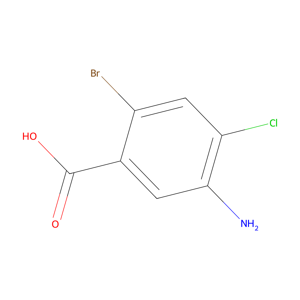 5-Amino-2-bromo-4-chlorobenzoic acid molecular structure, CAS 1208077-55-7