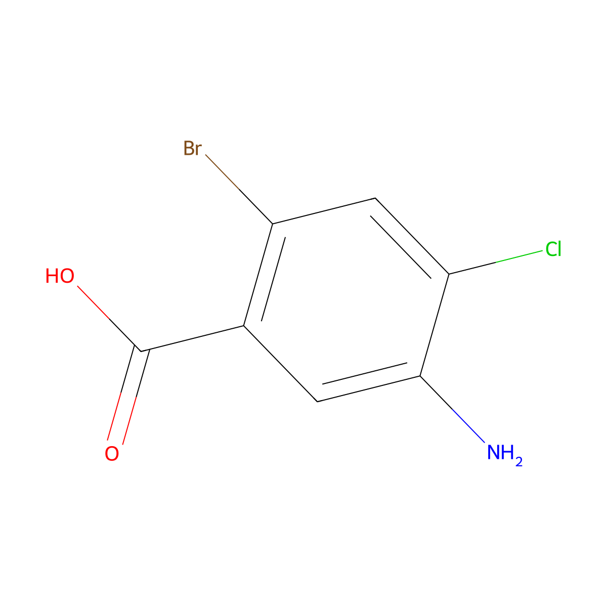 5-Amino-2-bromo-4-chlorobenzoic acid molecular structure, CAS 1208077-55-7