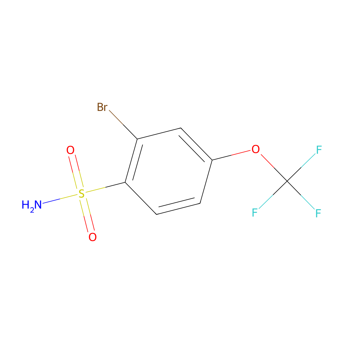 2-Bromo-4-(trifluoromethoxy)benzenesulfonamide molecular structure, CAS 1208077-56-8