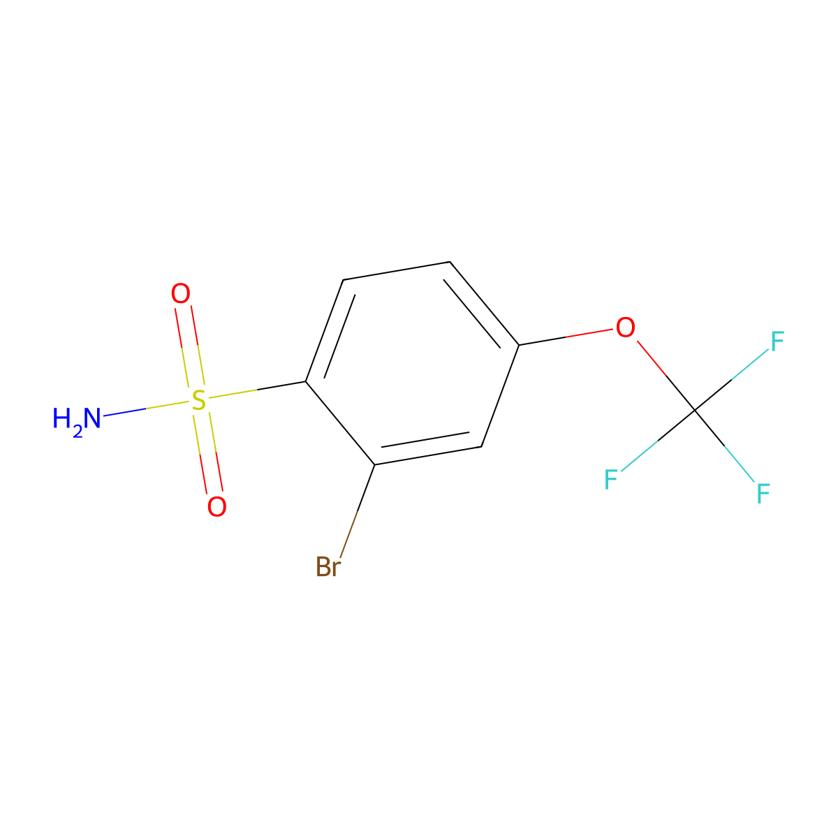 2-Bromo-4-(trifluoromethoxy)benzenesulfonamide molecular structure, CAS 1208077-56-8