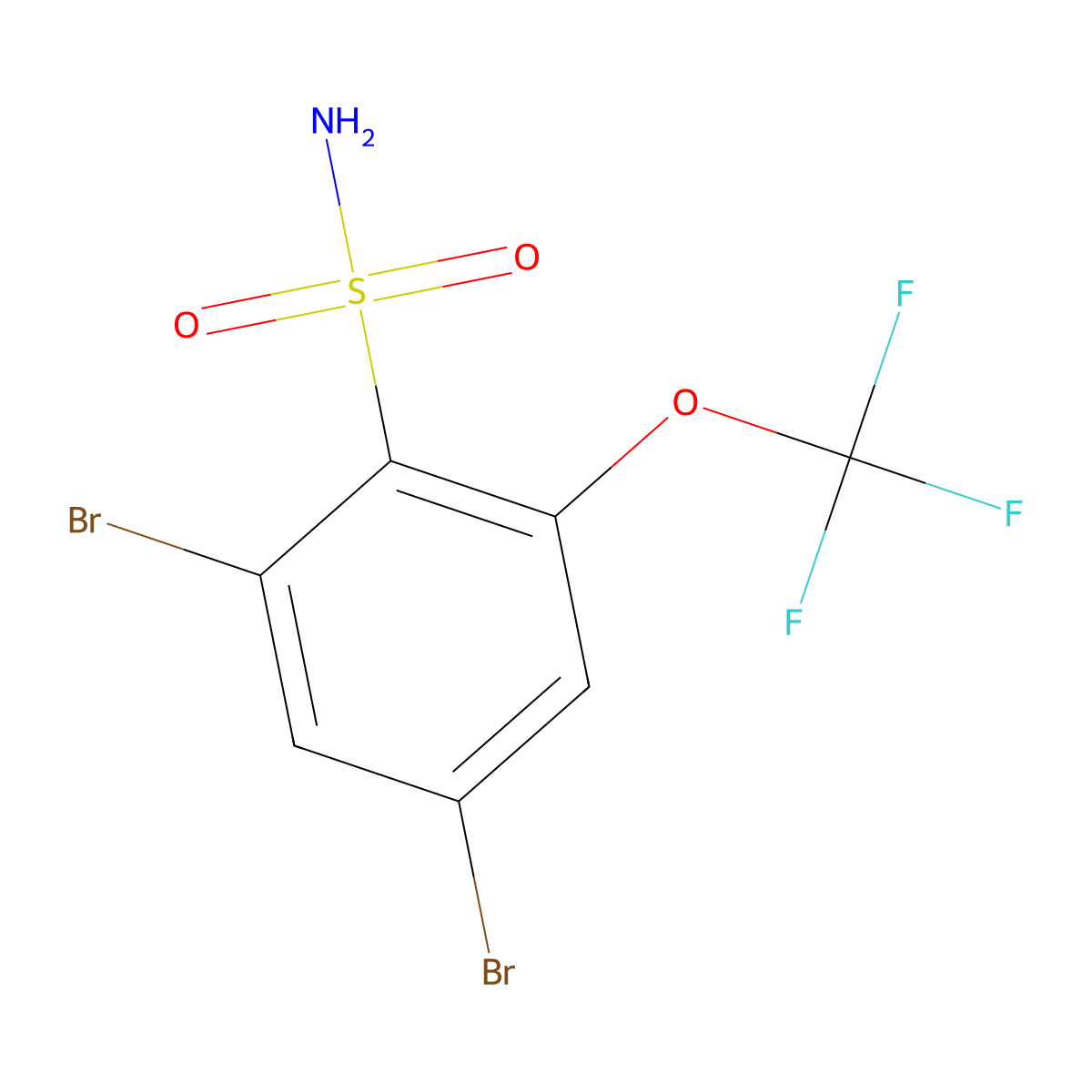 2,4-Dibromo-6-(trifluoromethoxy)benzenesulfonamide molecular structure, CAS 1208077-58-0