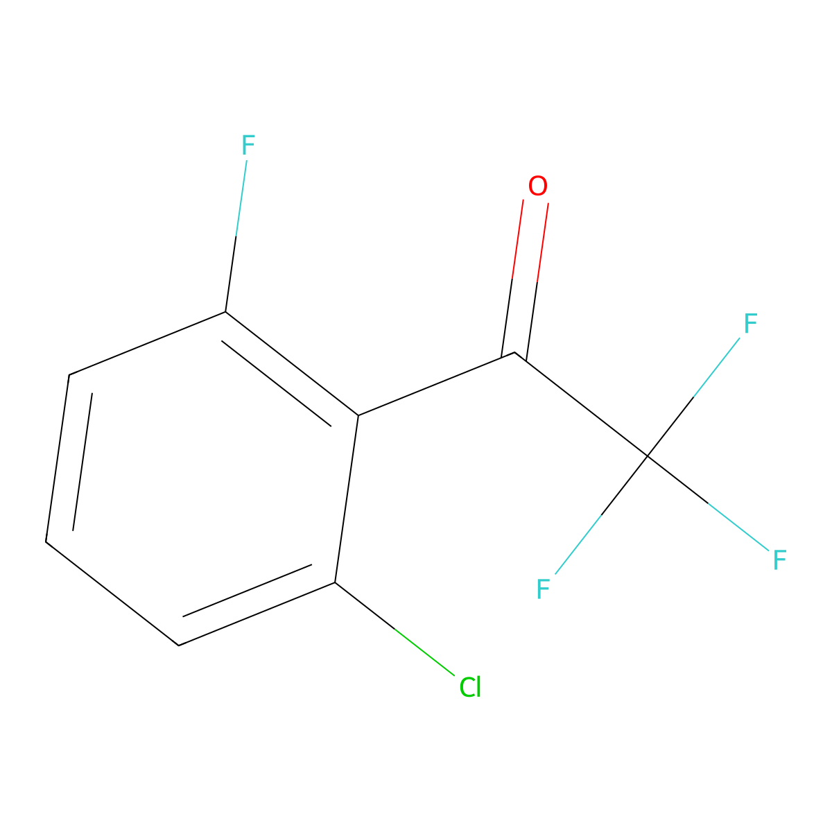 1-(2-Chloro-6-fluoro-phenyl)-2,2,2-trifluoro-ethanone molecular structure, CAS 1208077-59-1