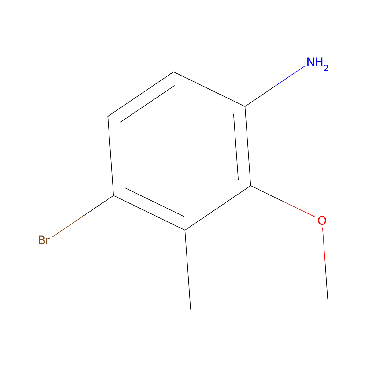 4-Bromo-2-methoxy-3-methylaniline molecular structure, CAS 1208077-61-5