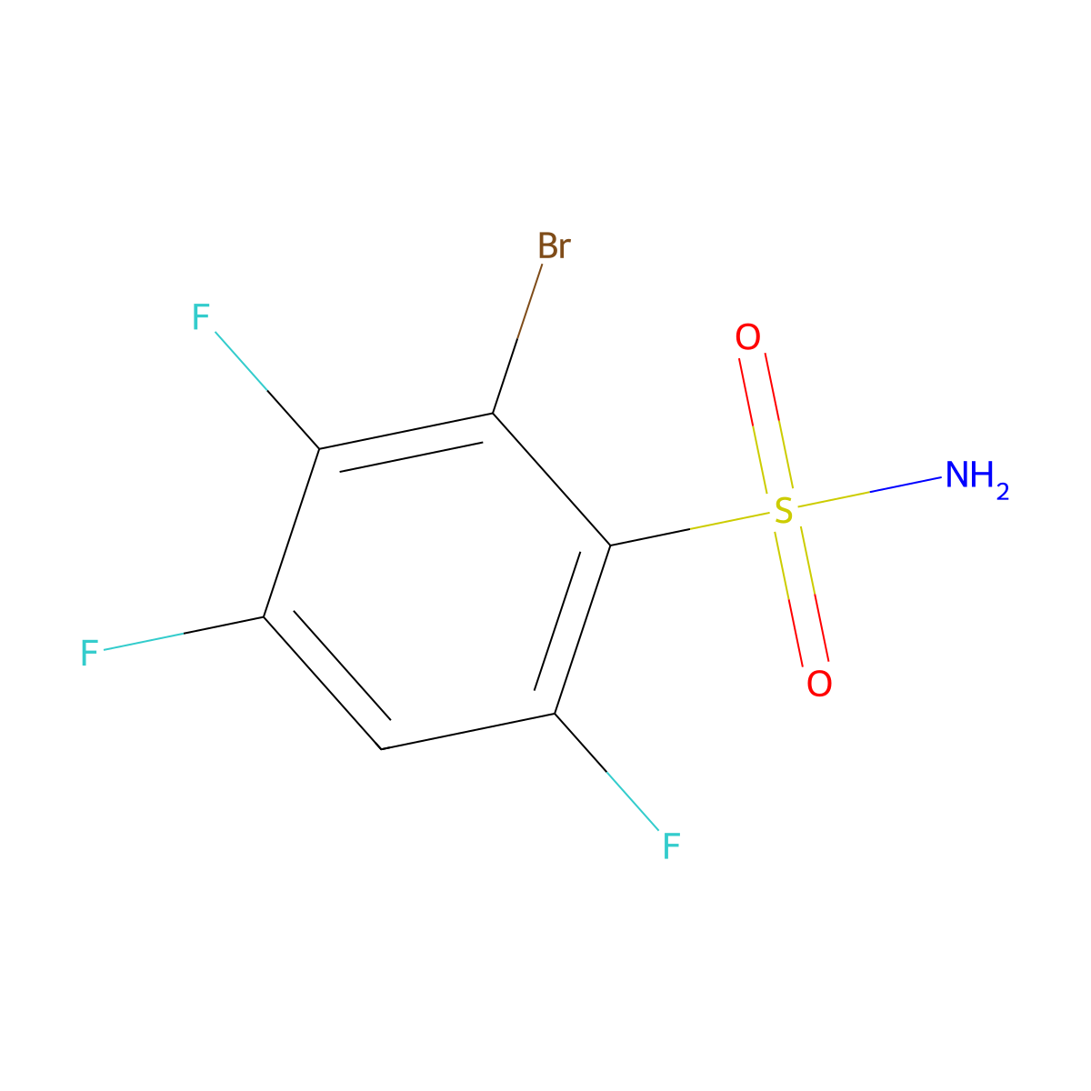 2-Bromo-3,4,6-trifluorobenzenesulfonamide molecular structure, CAS 1208077-62-6