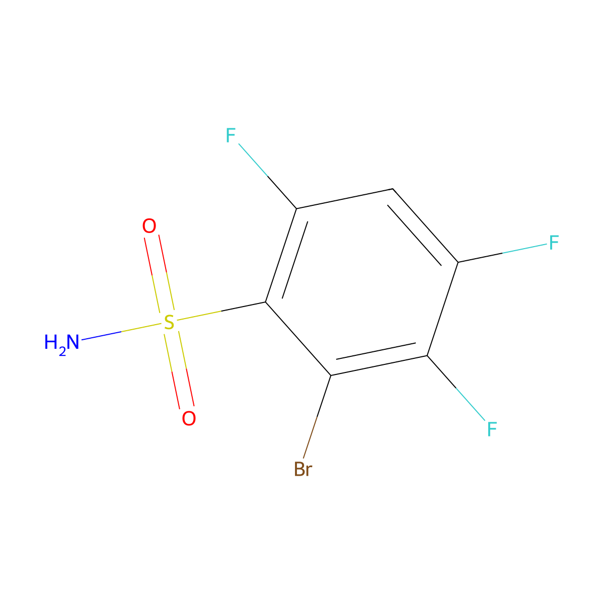 2-Bromo-3,4,6-trifluorobenzenesulfonamide molecular structure, CAS 1208077-62-6
