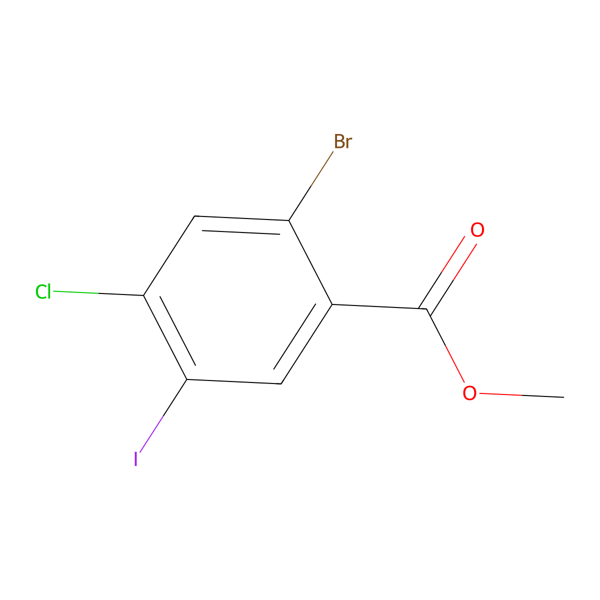 Methyl 2-Bromo-4-chloro-5-iodobenzoate molecular structure, CAS 1208077-68-2