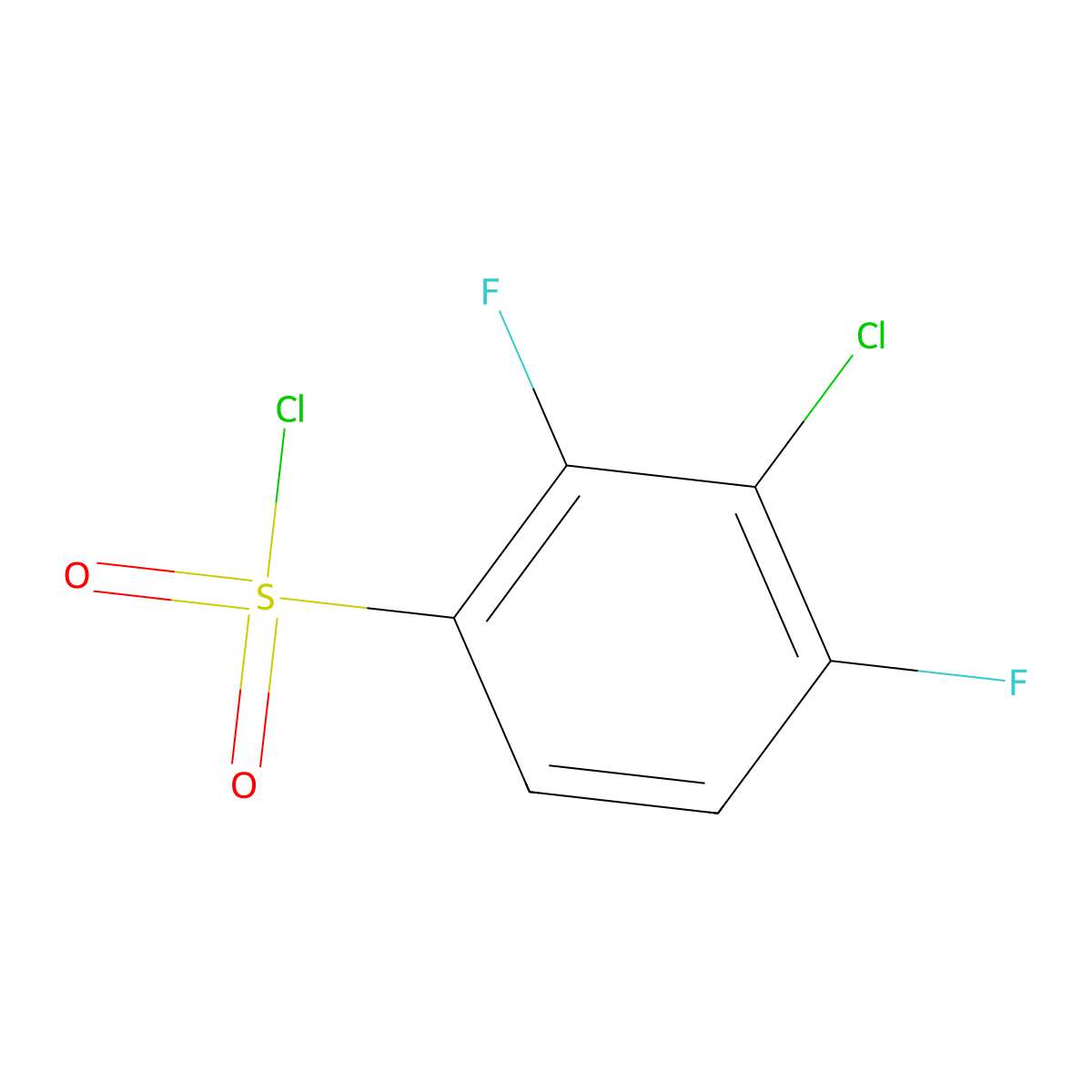 3-Chloro-2,4-difluorobenzene-1-sulfonyl chloride molecular structure, CAS 1208077-72-8