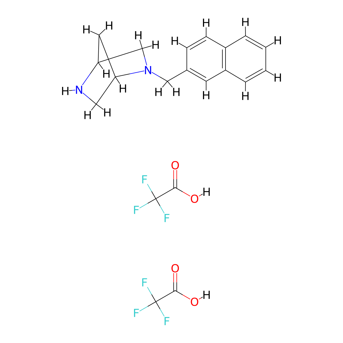 2-Naphthalen-2-yl-methyl-2,5-diazabicyclo[2.2.1]heptane ditrifluoroacetate molecular structure, CAS 1208077-74-0