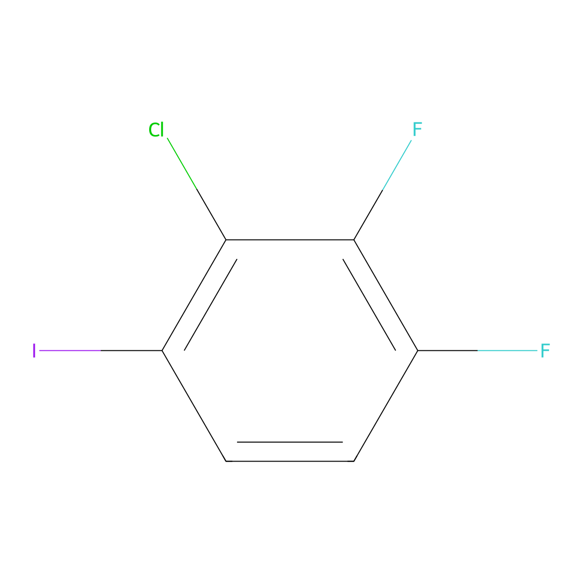 2-Chloro-3,4-difluoro-1-iodobenzene molecular structure, CAS 1208077-87-5