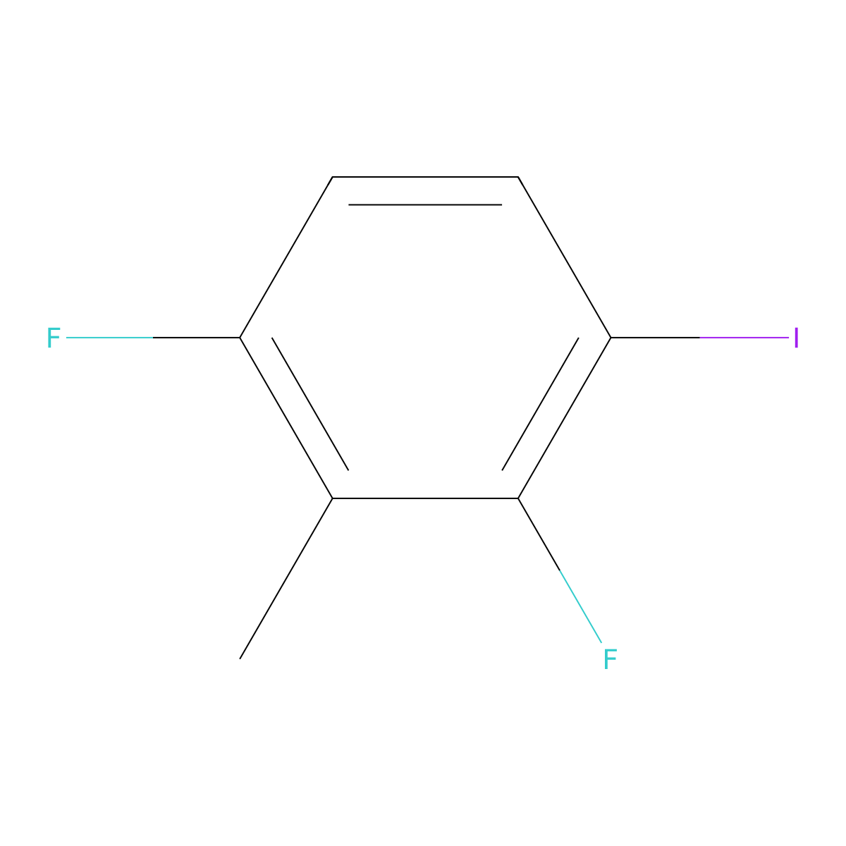 1,3-Difluoro-4-iodo-2-methylbenzene molecular structure, CAS 1208077-89-7