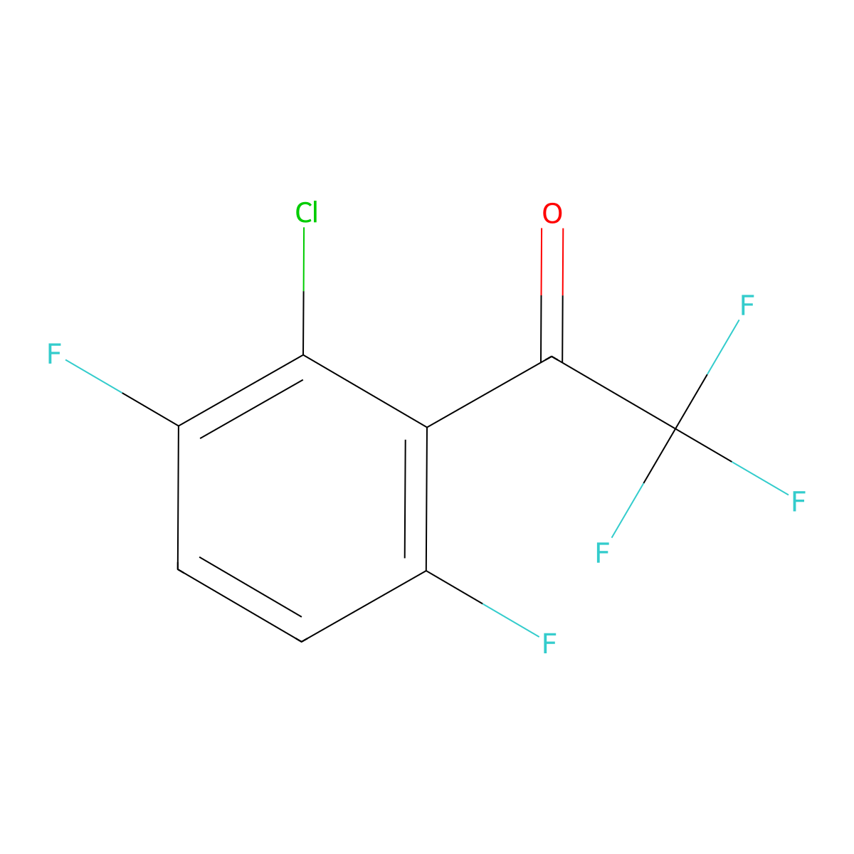 2'-Chloro-3',6',2,2,2-pentafluoroacetophenone molecular structure, CAS 1208077-91-1