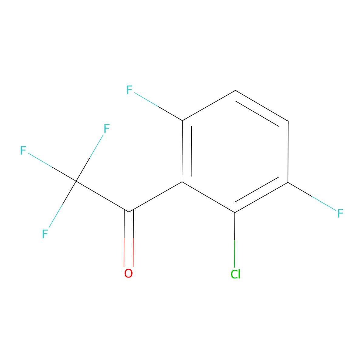 2'-Chloro-3',6',2,2,2-pentafluoroacetophenone molecular structure, CAS 1208077-91-1