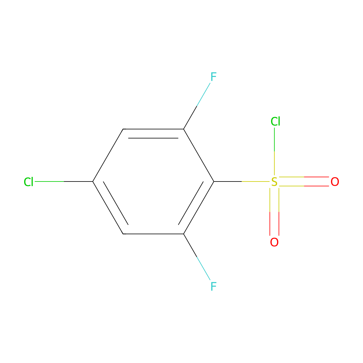 4-Chloro-2,6-difluorobenzene-1-sulfonyl chloride molecular structure, CAS 1208077-94-4