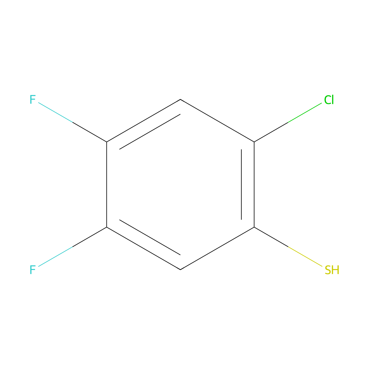 2-Chloro-4,5-difluorobenzenethiol molecular structure, CAS 1208077-95-5