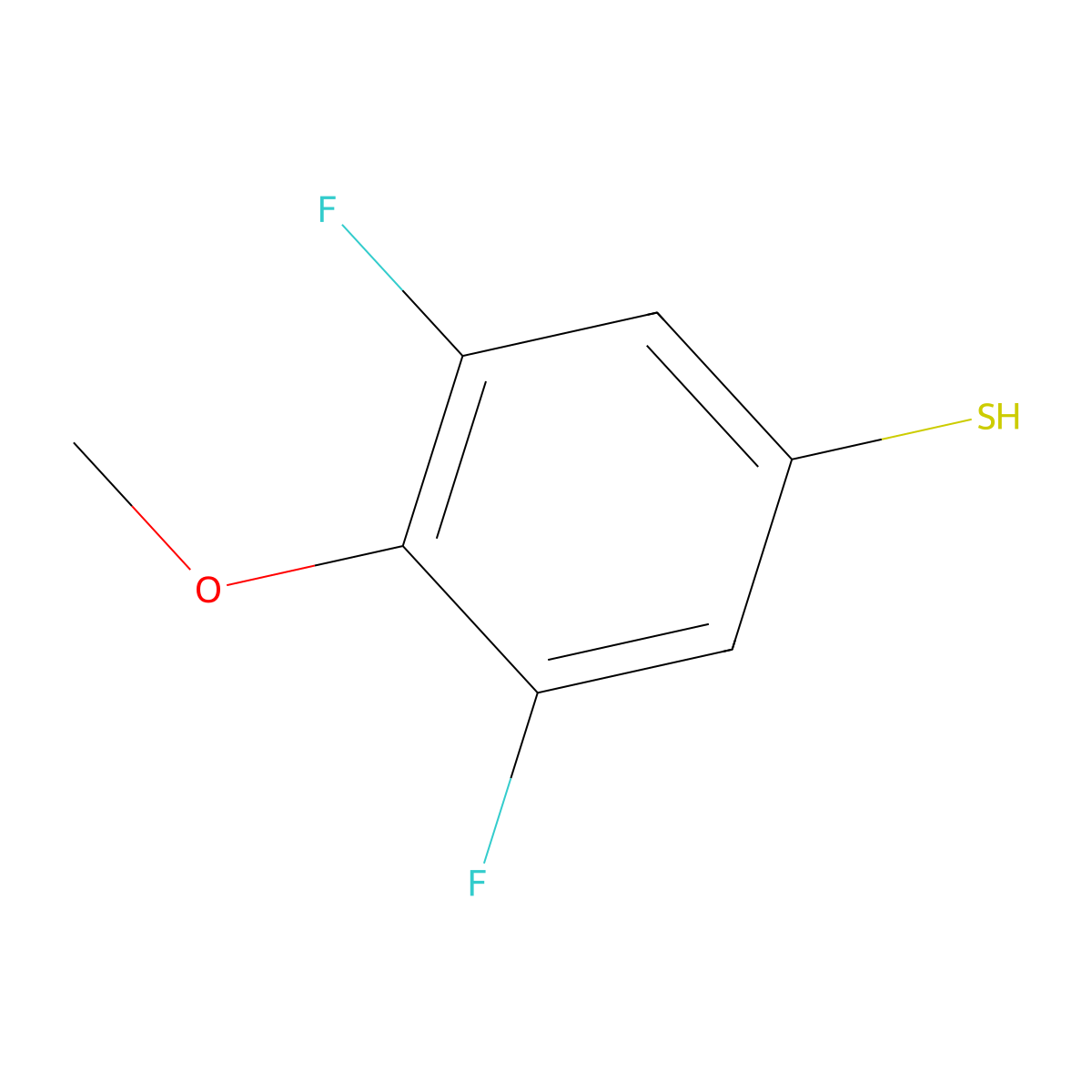 3,5-Difluoro-4-methoxythiophenol molecular structure, CAS 1208078-01-6