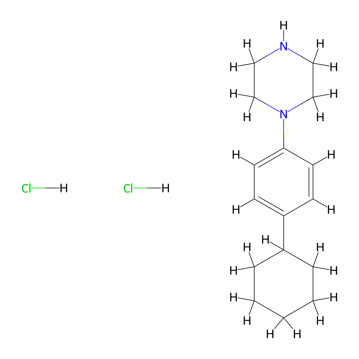 1-(4-Cyclohexyl-phenyl)-piperazine dihydrochloride molecular structure, CAS 1208078-02-7