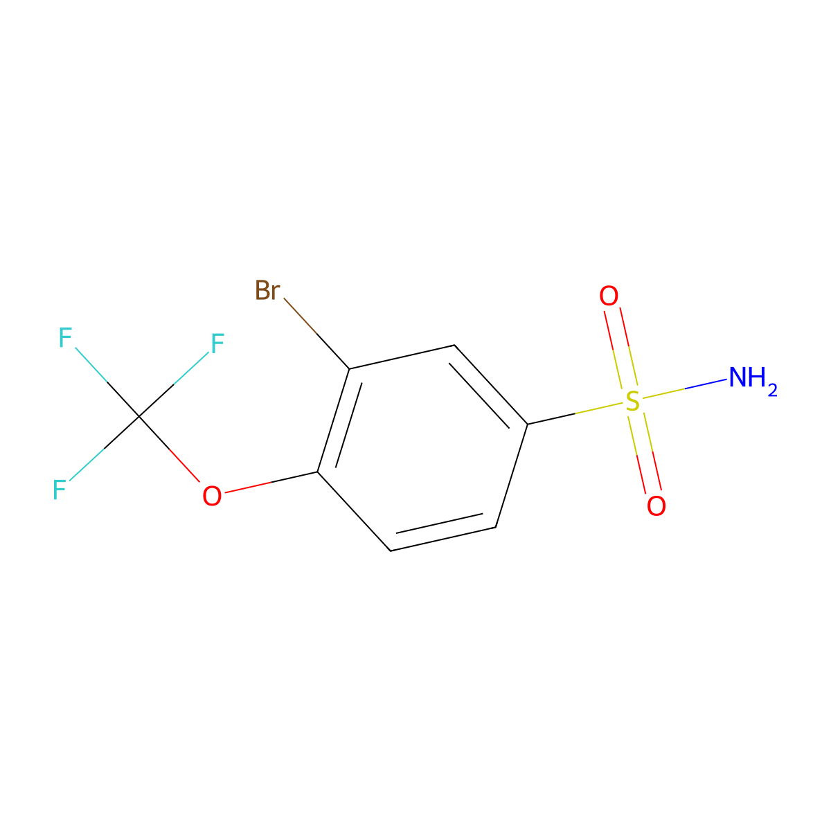3-Bromo-4-(trifluoromethoxy)benzenesulfonamide molecular structure, CAS 1208078-04-9