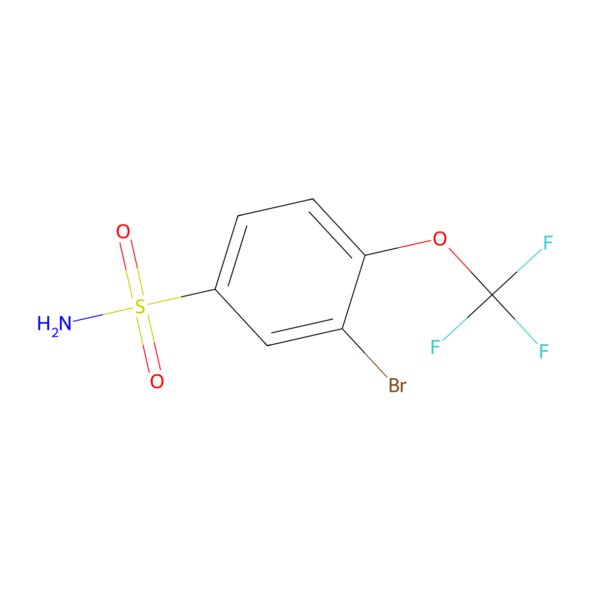 3-Bromo-4-(trifluoromethoxy)benzenesulfonamide molecular structure, CAS 1208078-04-9