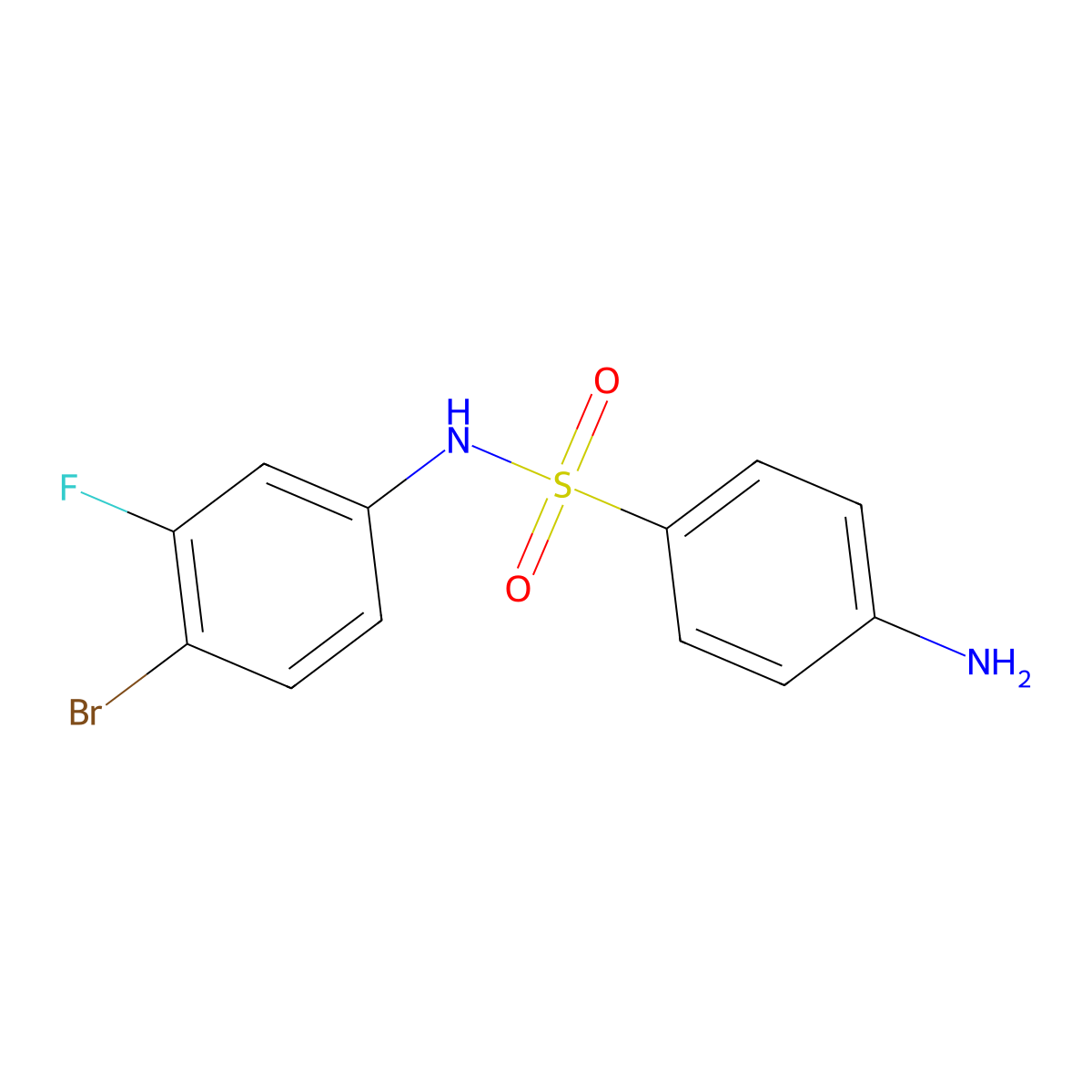 4-amino-N-(4-bromo-3-fluorophenyl)benzenesulfonamide molecular structure, CAS 1208078-07-2