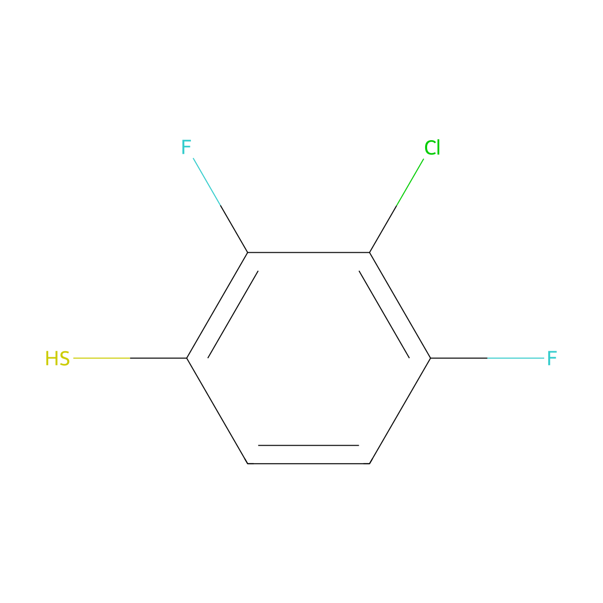 3-Chloro-2,4-difluorobenzenethiol molecular structure, CAS 1208078-21-0