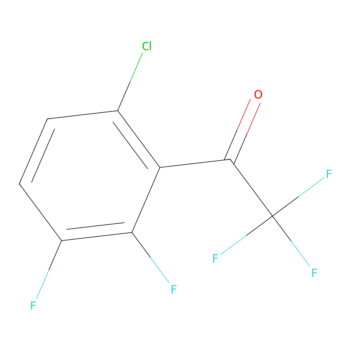 6'-Chloro-2,2,2,2',3'-pentafluoroacetophenone molecular structure, CAS 1208078-22-1