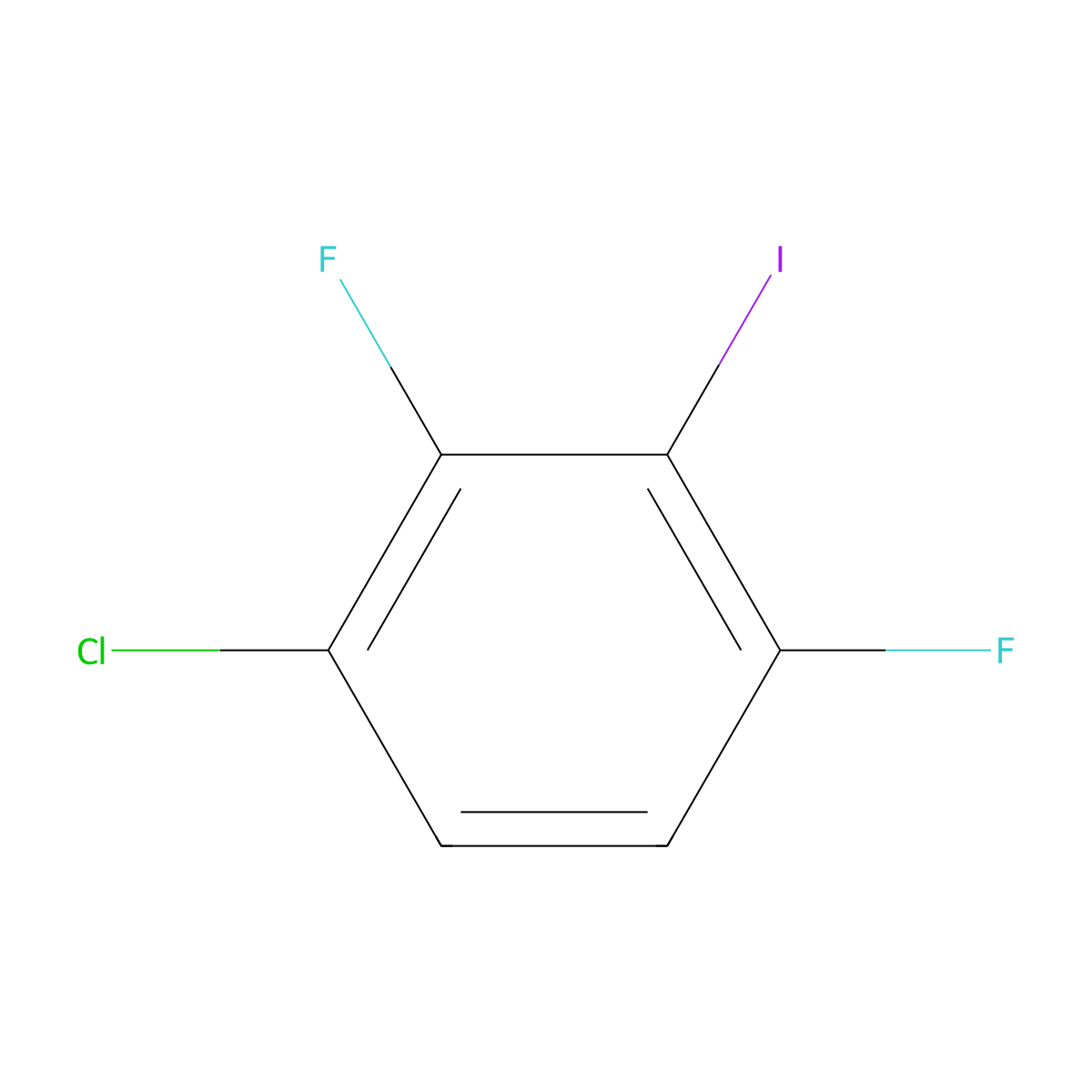 1-Chloro-2,4-difluoro-3-iodobenzene molecular structure, CAS 1208078-26-5