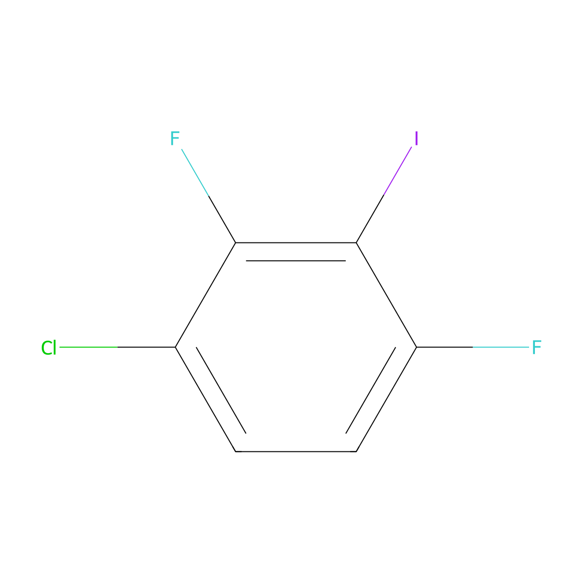 1-Chloro-2,4-difluoro-3-iodobenzene molecular structure, CAS 1208078-26-5