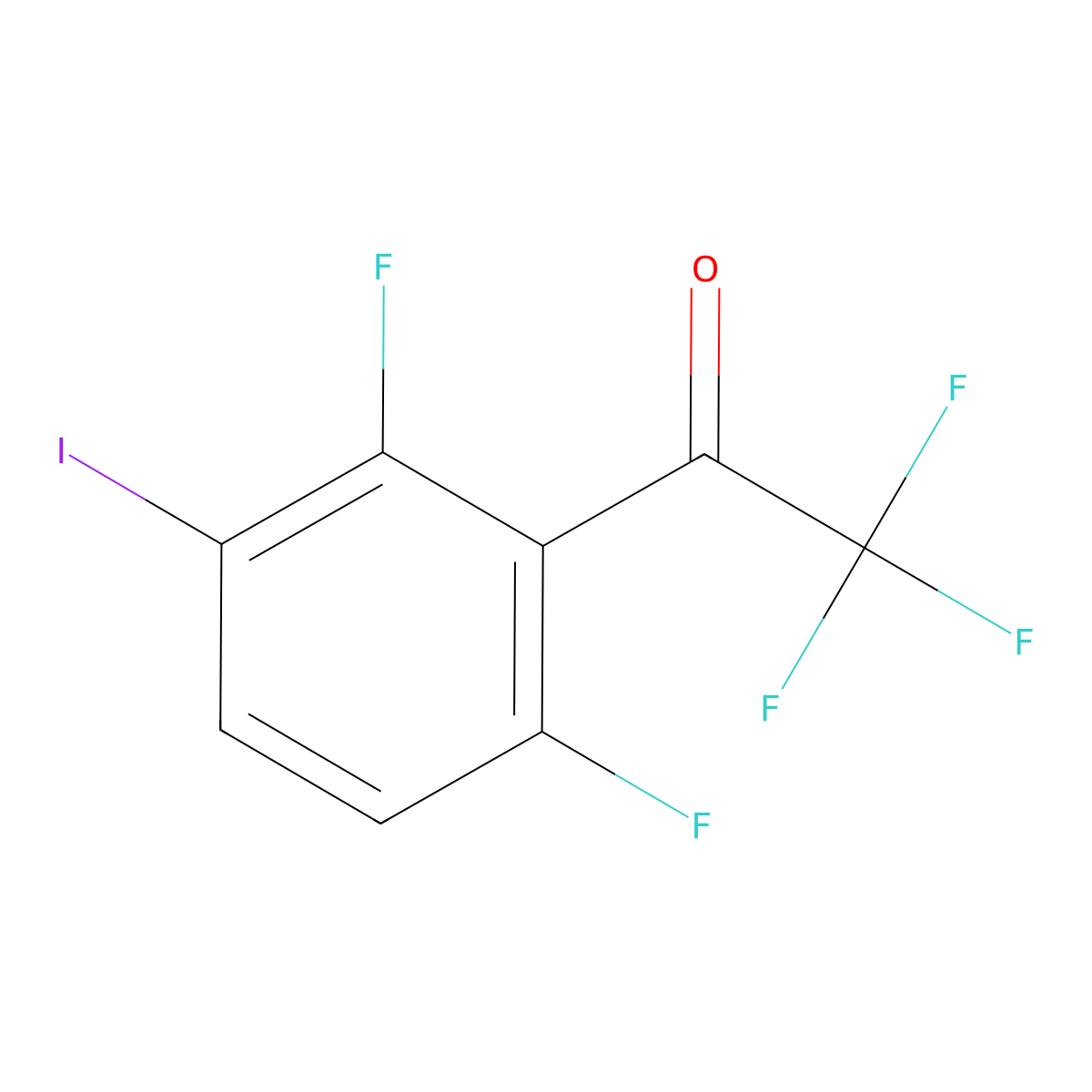 1-(2,6-Difluoro-3-iodophenyl)-2,2,2-trifluoroethanone molecular structure, CAS 1208078-27-6