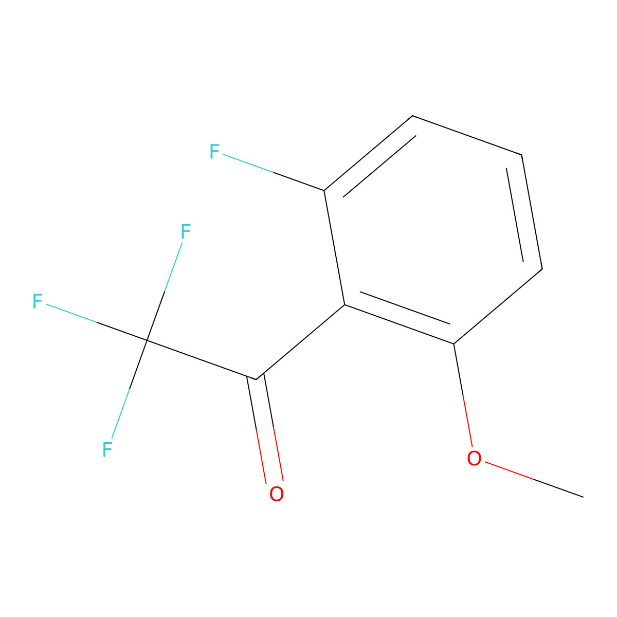 2,2,2-Trifluoro-1-(2-fluoro-6-methoxyphenyl)ethanone molecular structure, CAS 1208078-28-7