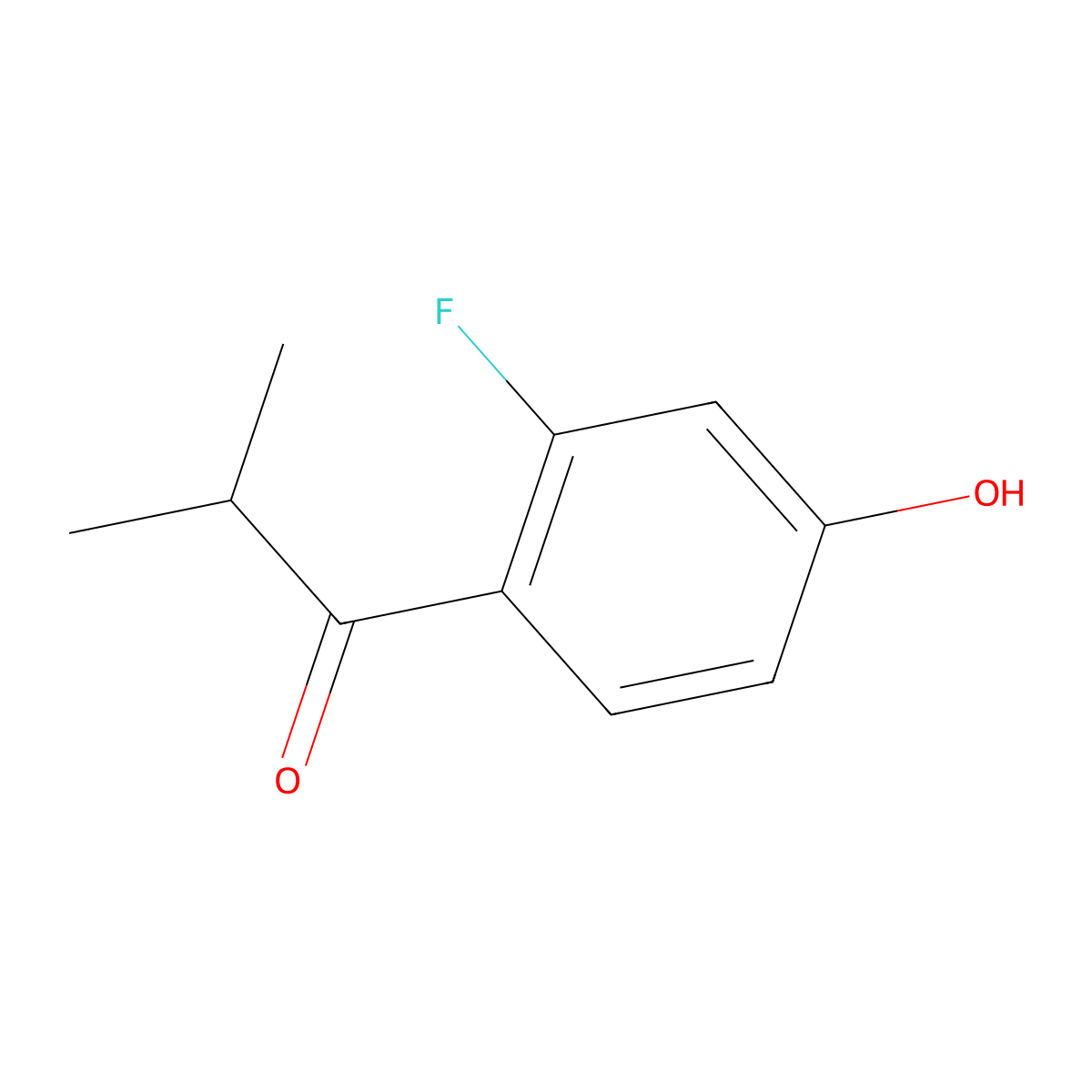 1-(2-Fluoro-4-hydroxyphenyl)-2-methylpropan-1-one molecular structure, CAS 1208078-35-6