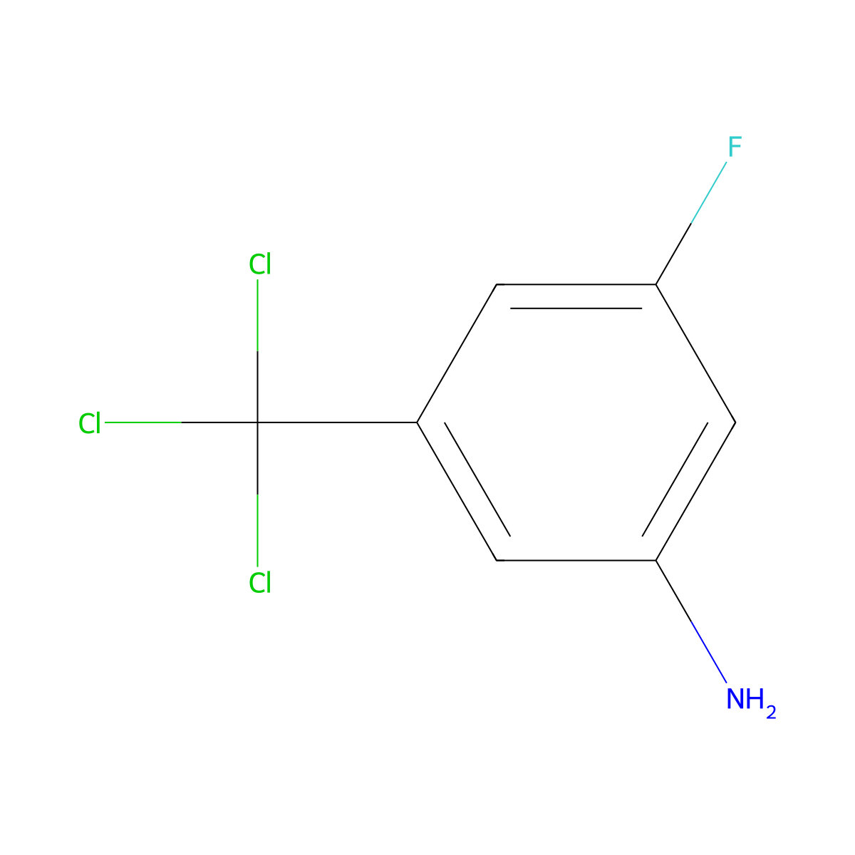 3-Fluoro-5-(trichloromethyl)aniline molecular structure, CAS 1208078-37-8