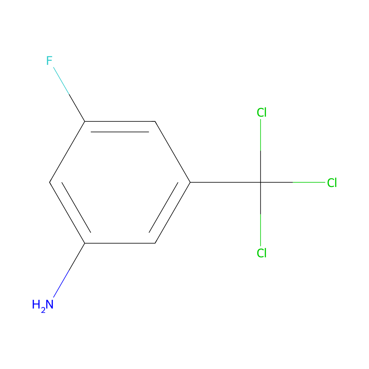 3-Fluoro-5-(trichloromethyl)aniline molecular structure, CAS 1208078-37-8