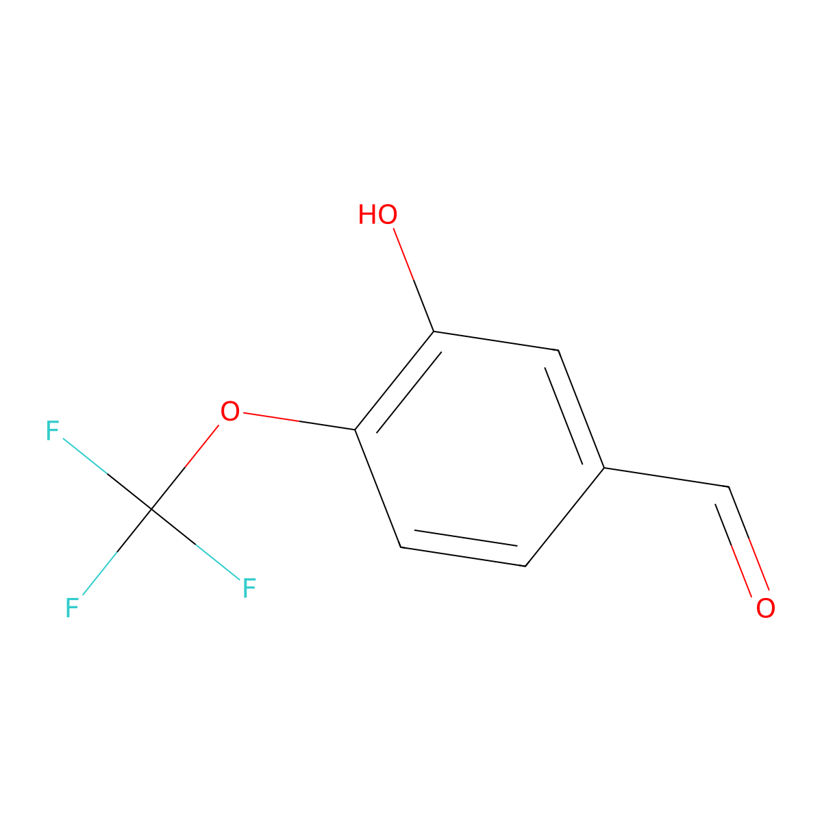 3-Hydroxy-4-(trifluoromethoxy)benzaldehyde molecular structure, CAS 1208078-41-4
