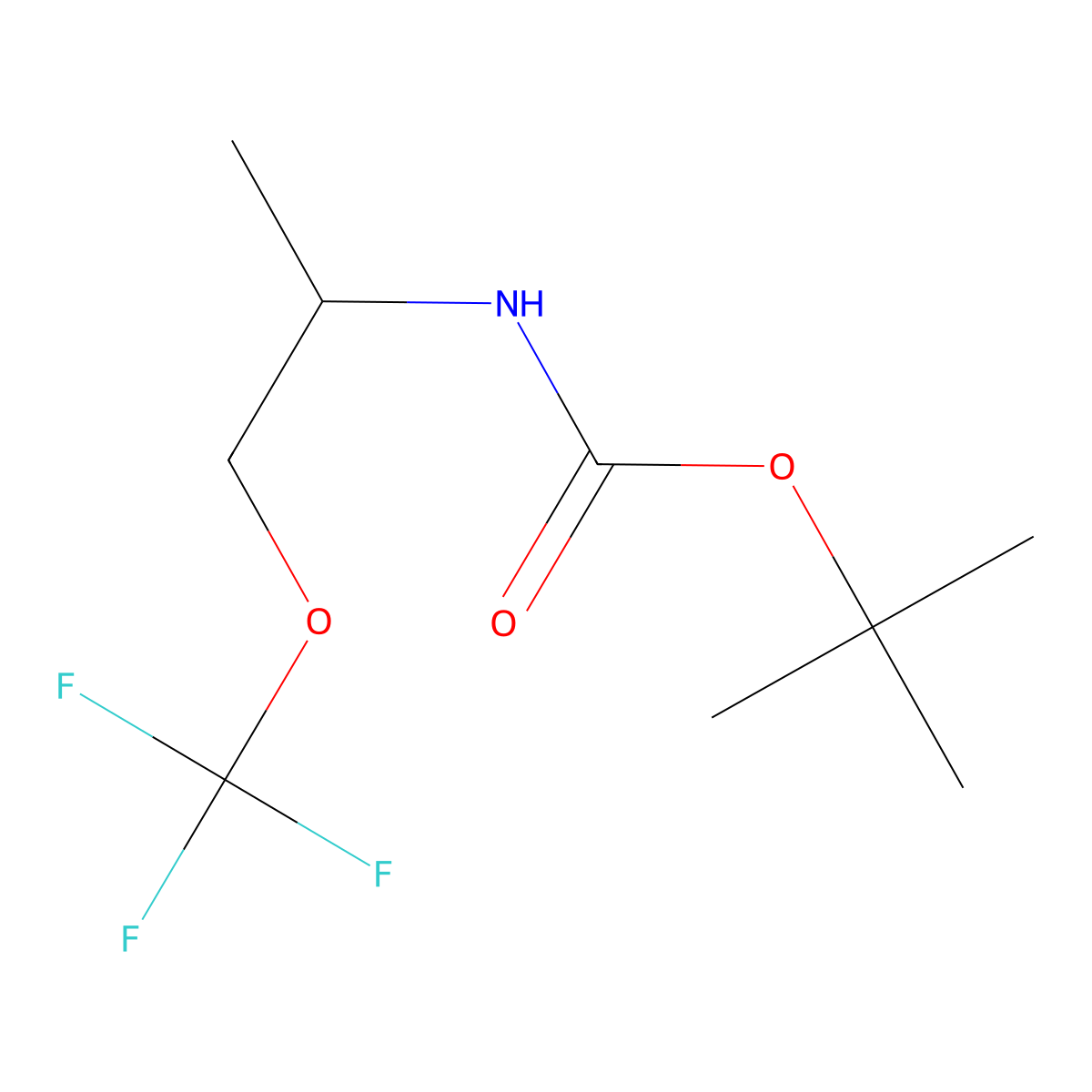 (1-Methyl-2-trifluoromethoxy-ethyl)-carbamic acid tert-butyl ester molecular structure, CAS 1208079-20-2