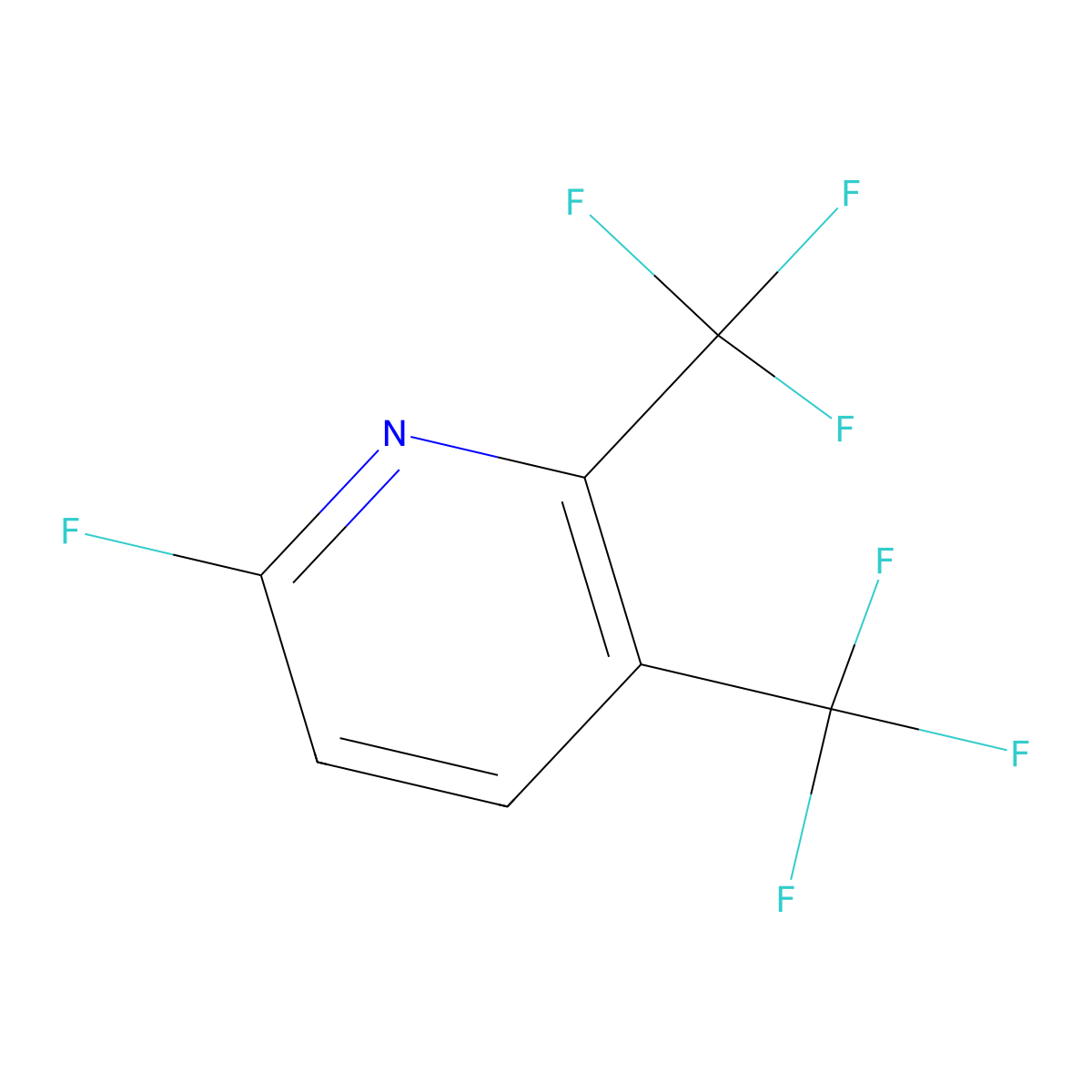 6-Fluoro-2,3-bis-trifluoromethyl-pyridine molecular structure, CAS 1208079-24-6