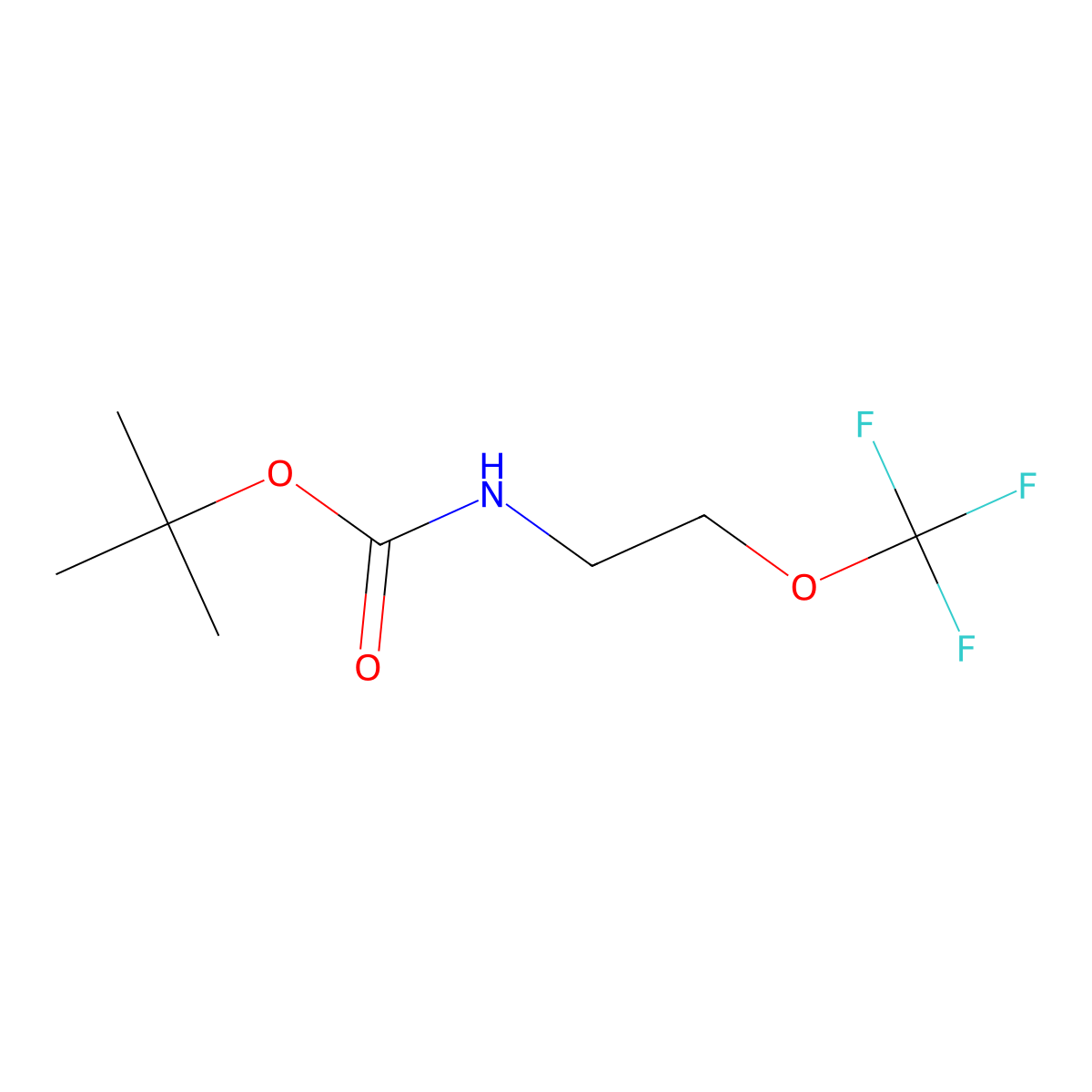 tert-Butyl (2-(trifluoromethoxy)ethyl)carbamate molecular structure, CAS 1208079-34-8