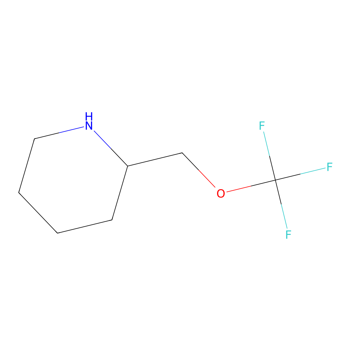 2-[(Trifluoromethoxy)methyl]piperidine molecular structure, CAS 1208080-29-8