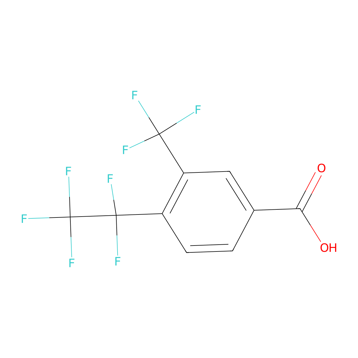 4-(Pentafluoroethyl)-3-(trifluoromethyl)benzoic acid molecular structure, CAS 1208080-71-0