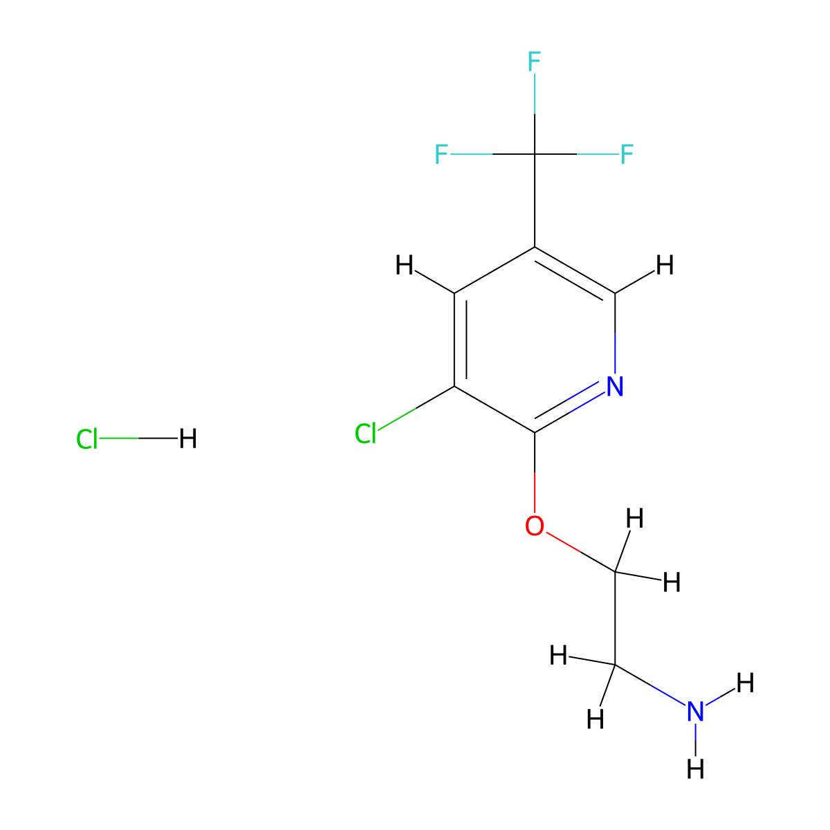 2-(2-Aminoethoxy)-3-chloro-5-(trifluoromethyl)pyridine hydrochloride molecular structure, CAS 1208081-06-4