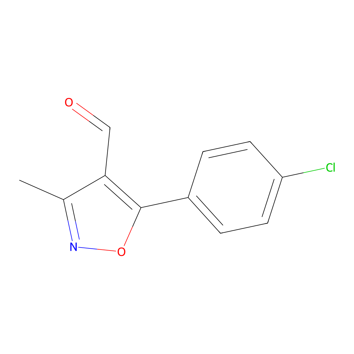 5-(4-Chlorophenyl)-3-methylisoxazole-4-carbaldehyde molecular structure, CAS 1208081-07-5
