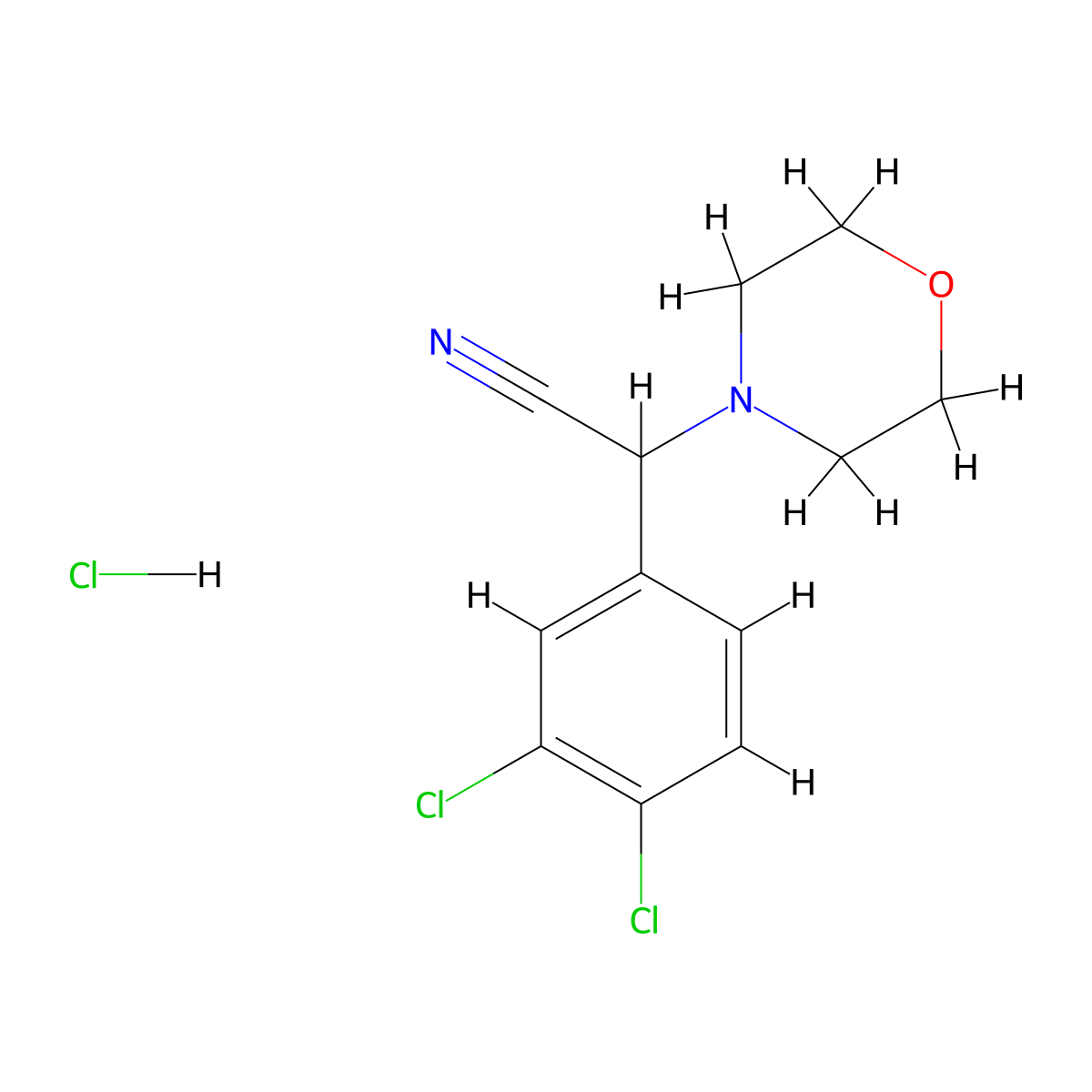 2-(3,4-Dichlorophenyl)-2-morpholinoacetonitrile hydrochloride molecular structure, CAS 1208081-09-7